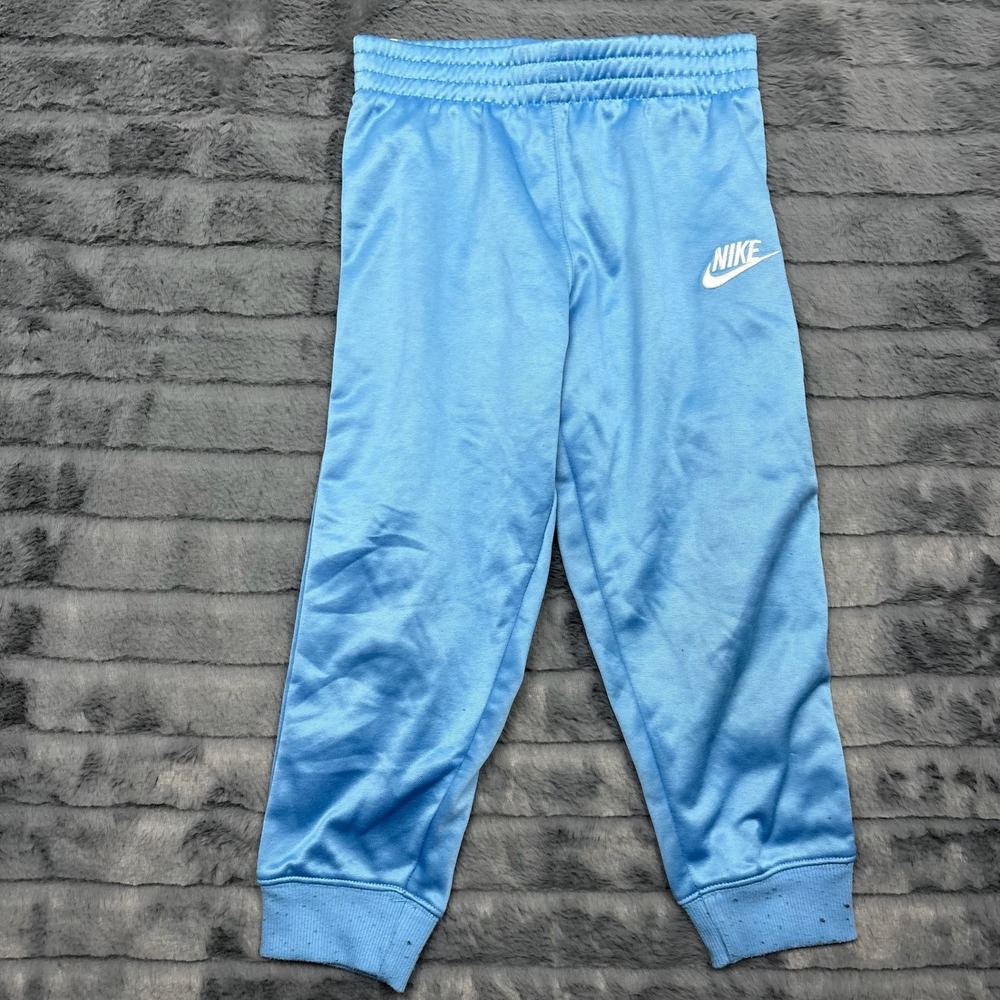 Nike Kids Light Blue Logo Tape Track Pants Joggers Size 6 M452-UAV